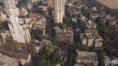 Mumbai, Hindistan, deniz yolculuğu, 4K hava aracı görüntüleri.