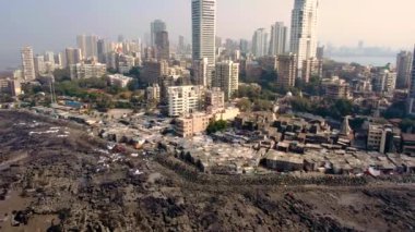 Mumbai gökyüzü deniz manzaralı 4k, seyahat kavramı