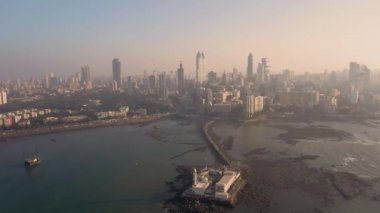 Nice daytime in Mumbai, India, aerial view, 4k drone footage