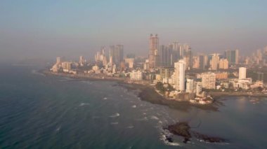 Nice daytime in Mumbai, India, aerial view, 4k drone footage
