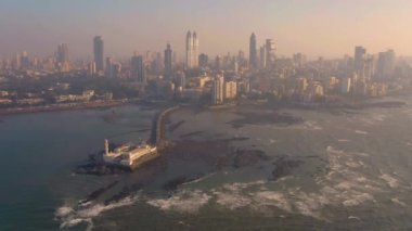 Nice daytime in Mumbai, India, aerial view, 4k drone footage
