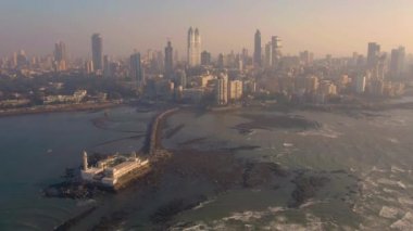 Nice daytime in Mumbai, India, aerial view, 4k drone footage
