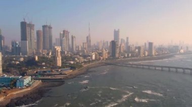 Nice daytime in Mumbai, India, aerial view, 4k drone footage