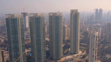 Nice daytime in Mumbai, India, aerial view, 4k drone footage
