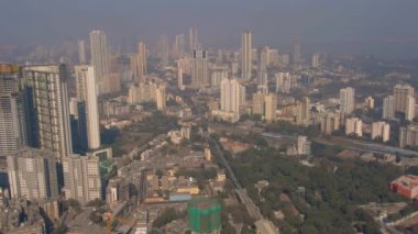 Nice daytime in Mumbai, India, aerial view, 4k drone footage