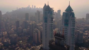 Nice daytime in Mumbai, India, aerial view, 4k drone footage
