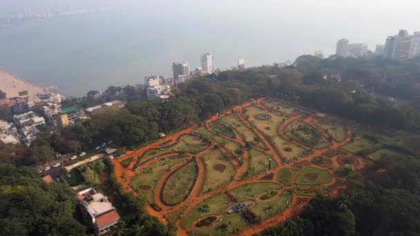 ムンバイの空中ドローン映像4キロの空中庭園 — ストック動画