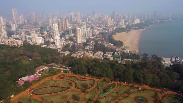 Hängende Gärten Mumbai Drohnenaufnahmen Aus Der Luft — Stockvideo