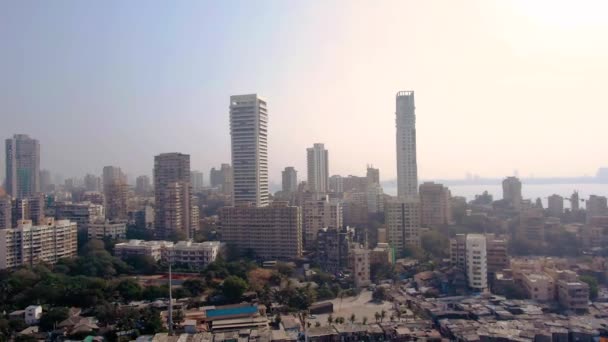 Mumbai Antenne Skyline Meerblick Reisekonzept — Stockvideo