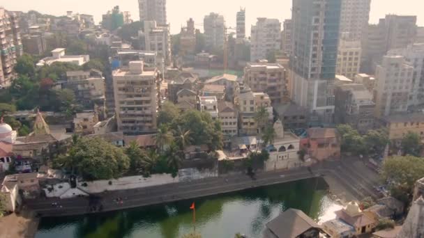 ムンバイの空のスカイラインの海の景色4K 旅行コンセプト — ストック動画