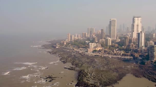 Mumbai Antenn Skyline Havsutsikt Resor Koncept — Stockvideo