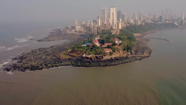 Mumbai Aerial Skyline Sea View Travel Concept — 图库视频影像