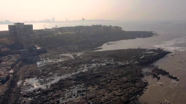 Mumbai Aerial Skyline Sea View Travel Concept — 图库视频影像