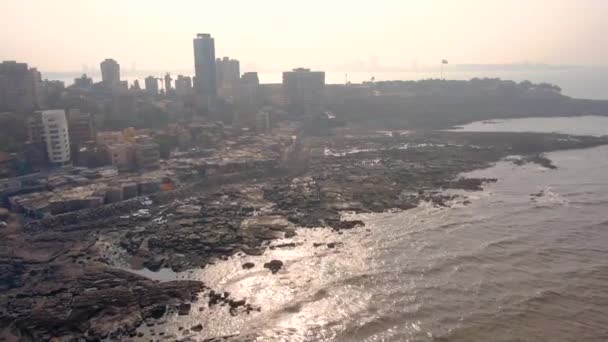 Mumbai Letecké Panorama Výhled Moře Cestovní Koncept — Stock video