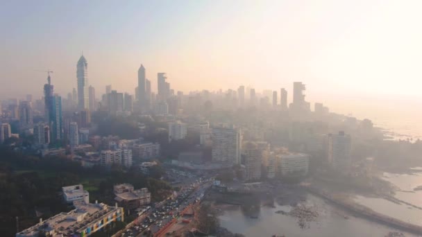 Schöner Tag Mumbai Indien Luftaufnahme Drohnenaufnahmen — Stockvideo