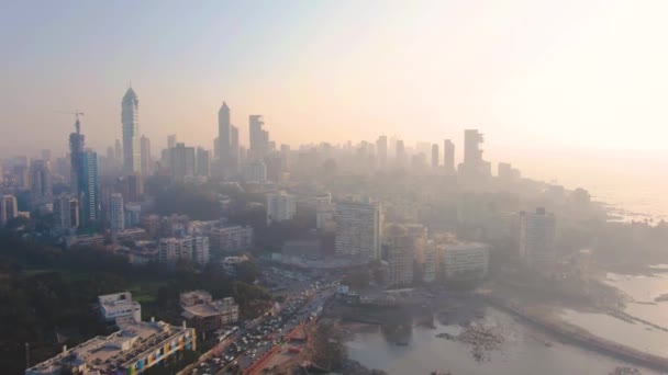 Mooie Dag Mumbai India Antenne Uitzicht Drone Beelden — Stockvideo