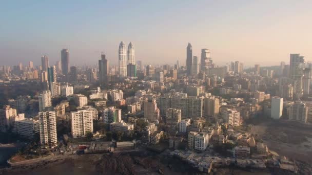 Nice Day Time Mumbai India Aerial View Drone Footage — стоковое видео