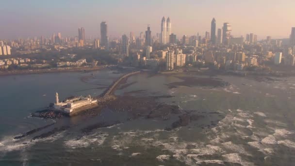 Pěkný Den Bombaji Indie Letecký Pohled Záběry Dronů — Stock video