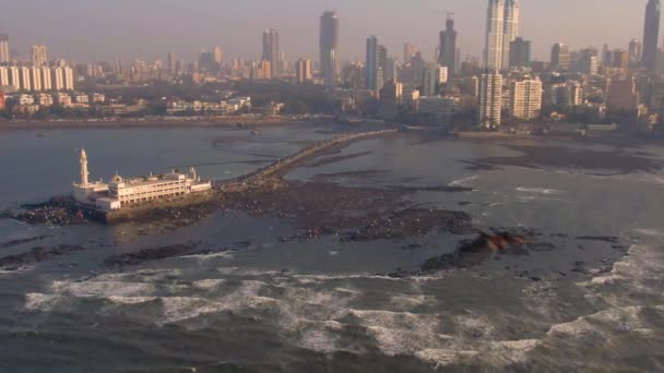 Pěkný Den Bombaji Indie Letecký Pohled Záběry Dronů — Stock video