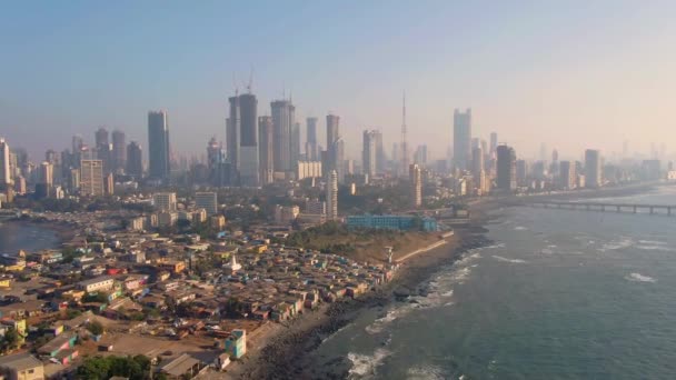 Bonito Día Mumbai India Vista Aérea Imágenes Aviones Tripulados — Vídeo de stock