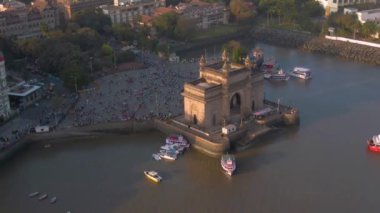 Hindistan geçidi manzarası, Mumbai, 4K havadan, sınıflandırılmamış daire