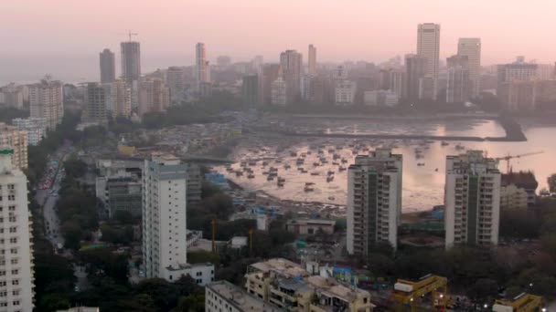 Mumbai Indien Colaba Area Drohnenaufnahmen Aus Der Luft — Stockvideo