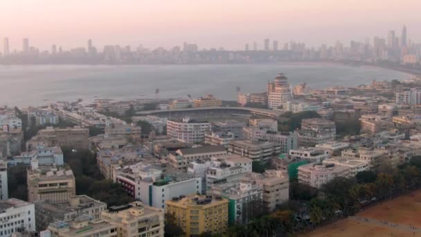 Mumbai India Maart 2019 Vliegen Stad Luchtfoto Drone Beelden — Stockvideo