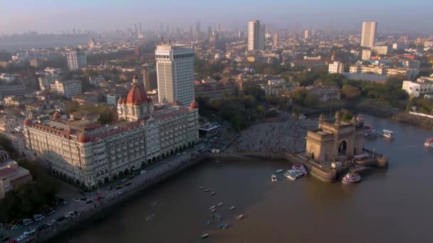 Vista Porta Entrada Índia Mumbai Aéreo Plano Não Graduado — Vídeo de Stock