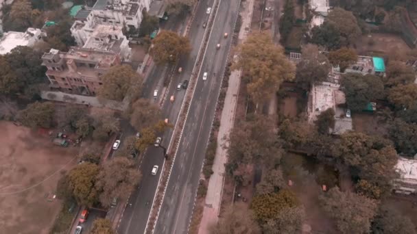 Delhi Road Indie Antena Nagranie Drona — Wideo stockowe