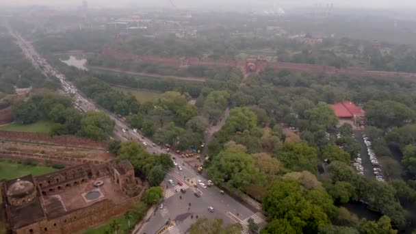Delhi Yolu Hindistan Havadan Görüntüleri — Stok video