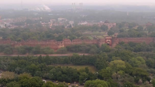 Fort Rouge Delhi Inde Images Drones Aériens — Video