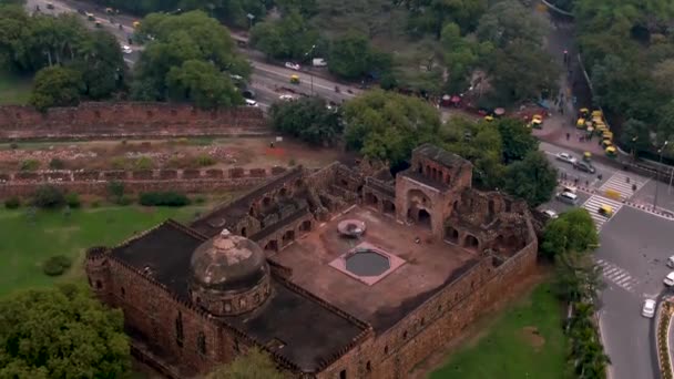 Luftaufnahme Der Indischen Stadtlandschaft Mit Traditioneller Architektur Bei Tag Reisen — Stockvideo