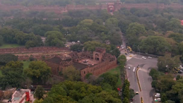 Fort Rouge Delhi Inde Images Drones Aériens — Video