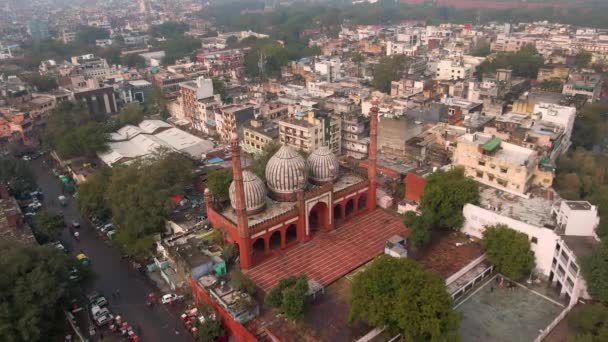Nueva Delhi India Jama Mezquita Masjid Video Aviones Teledirigidos — Vídeo de stock