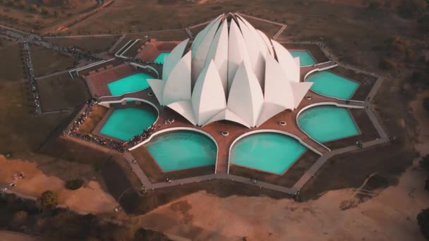 Inde New Delhi Octobre 2019 Temple Lotus Bahai Aérien — Video