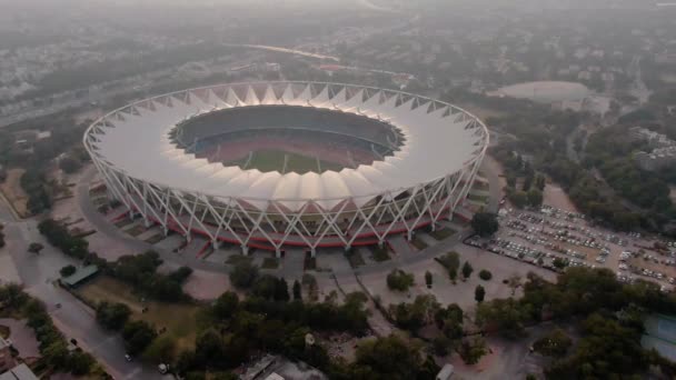 India Delhi 2019 Sportive Stadium Aerial Drone Footage — Vídeo de stock