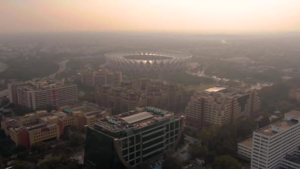 India Delhi 2019 Sportive Stadium Aerial Drone Footage — Stockvideo