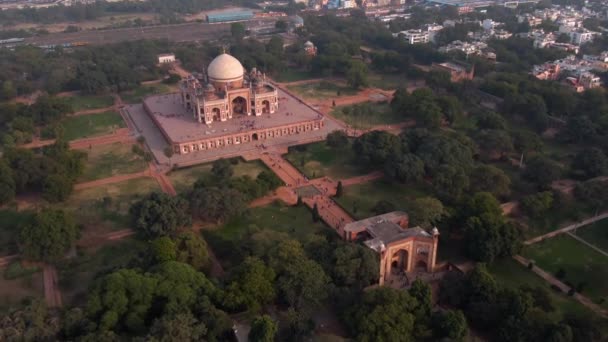 Humayuns Grav Delhi Indien Flygdrönarbilder — Stockvideo