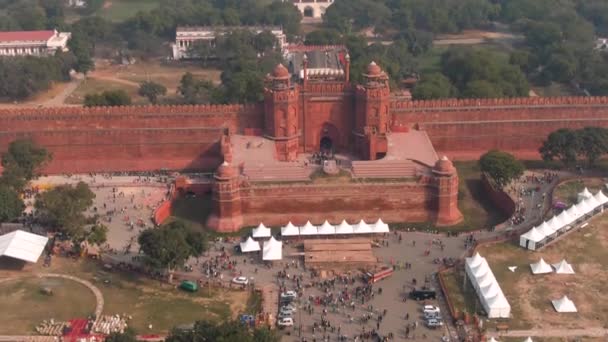 Delhi India Templo Akshardham Las Huellas Aéreas — Vídeo de stock