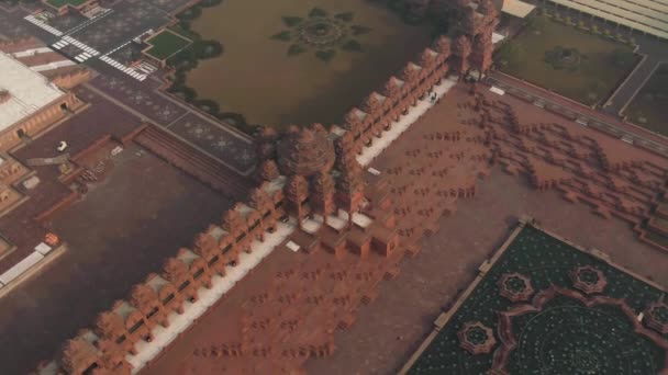 Delhi Indie Świątynia Akshardham Zdjęcia Dronów Powietrza — Wideo stockowe