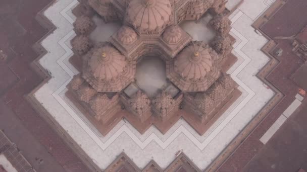 Delhi Inde Temple Akshardham Images Aériennes Drone — Video