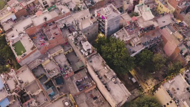 Vista Aérea Paisagem Urbana Indiana Com Arquitetura Tradicional Durante Dia — Vídeo de Stock