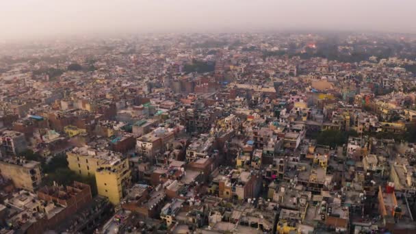 Luftaufnahme Der Indischen Stadtlandschaft Mit Traditioneller Architektur Bei Tag Reisen — Stockvideo