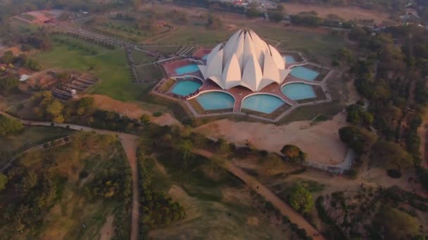 Inde New Delhi Octobre 2019 Temple Lotus Bahai Aérien — Video