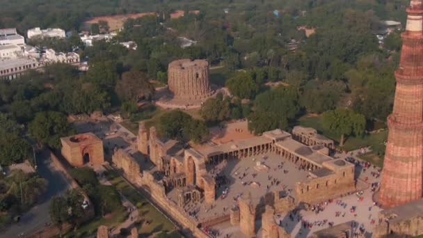 Qutb Minar Inde Delhi Vue Aérienne — Video