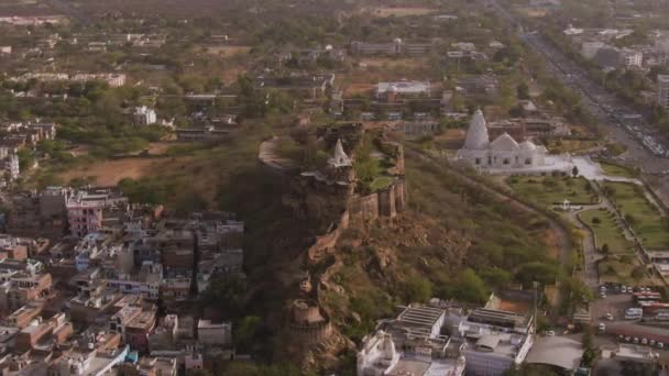 Jaipur Indie Pevnost Moti Doongri Birla Mandir Anténa Neklasifikovaná — Stock video