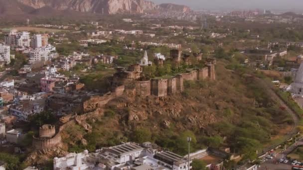 Jaipur Indie Fort Moti Doongri Birla Mandir Anteny Niesklasyfikowane — Wideo stockowe