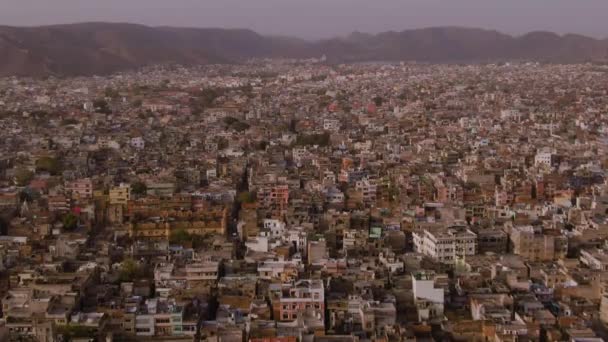 Pemandangan Udara Kota Jaipur India Rajasthan Rekaman Drone Udara — Stok Video