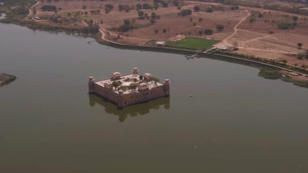 Pałac Wodny Jal Mahal Jaipur Widok Lotu Ptaka — Wideo stockowe