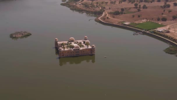 Jal Mahal Palacio Agua Jaipur Vista Aérea — Vídeos de Stock